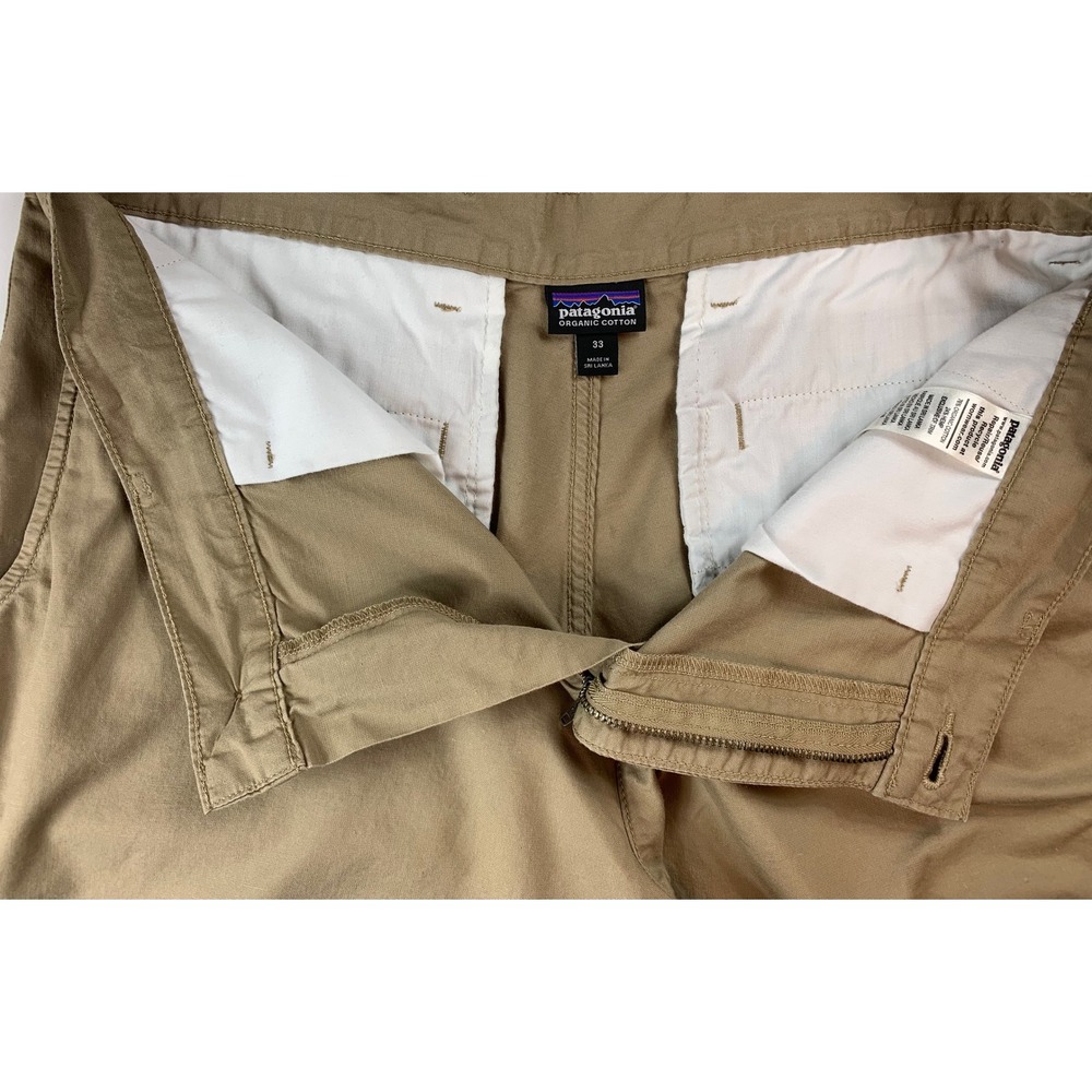 Patagonia Mens Stand Up Shorts 33 Khaki Tan Organic Cotton Hemp 57756 SP22 7in - Picture 7 of 11